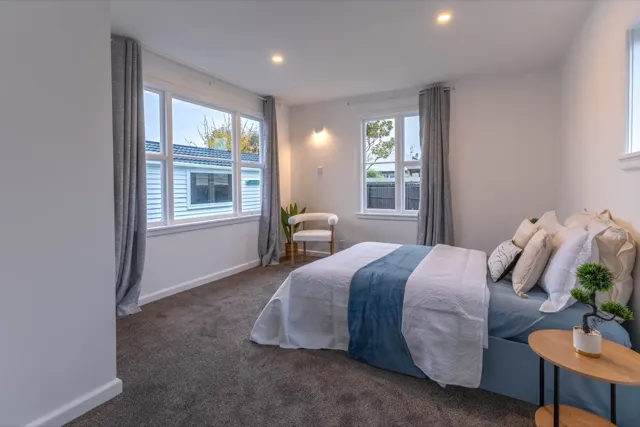 Staged master bedroom