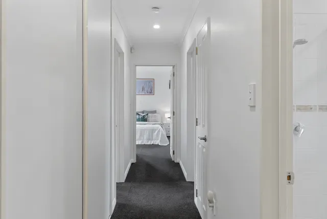 Staged hallway through to bedroom
