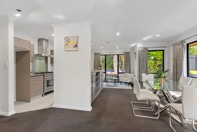 Staged open plan kitchen and dining