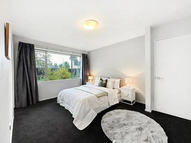 Staged bedroom with accents